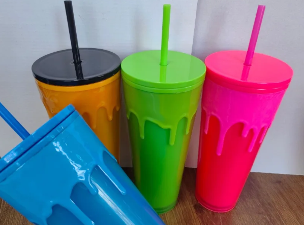 China RTS 24oz Acrylic Double Walled Glow in the Dark Cups Free Shipping (24PCS)