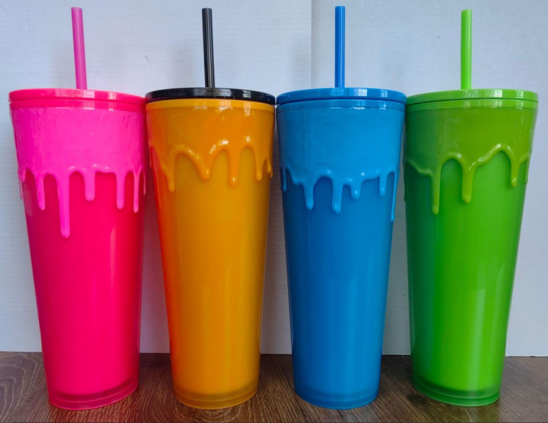 China RTS 24oz Acrylic Double Walled Glow in the Dark Cups Free Shipping (24PCS)