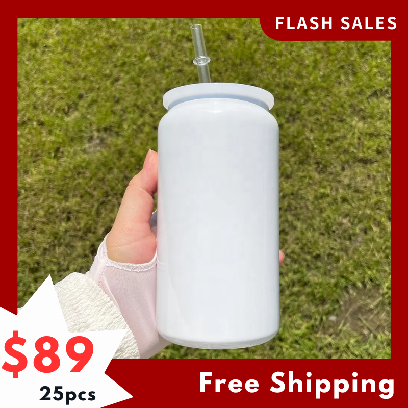 SALES US RTS 16oz Stainless Steel Sublimation Tumbler Can Free Shipping (25PCS)