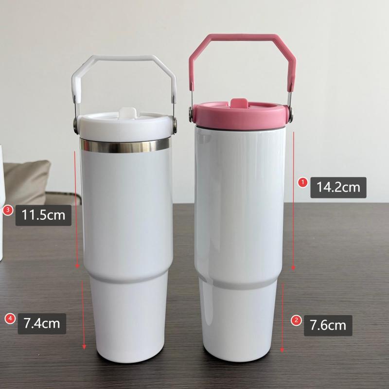 NEW China 30oz Sublimation Flip Top Tumbler Stainless Steel Insulated Bottle with Colored Leakproof Lid Free Shipping (25PCS)