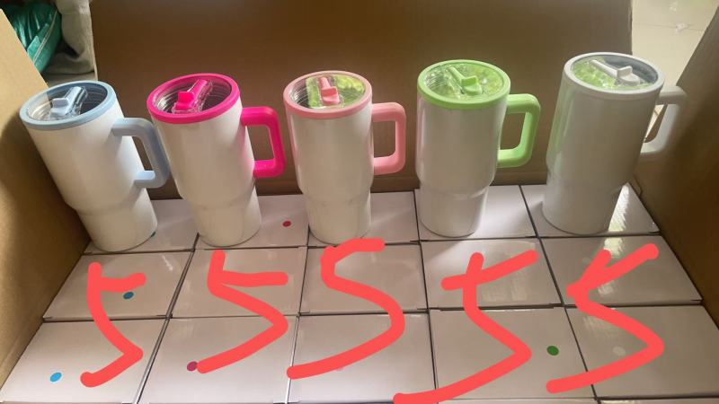 NEW China RTS 20oz Sublimation Shimmer Tumbler with Handle Stainless Steel Insulated Kids Cup with Handle Free Shipping (25PCS)