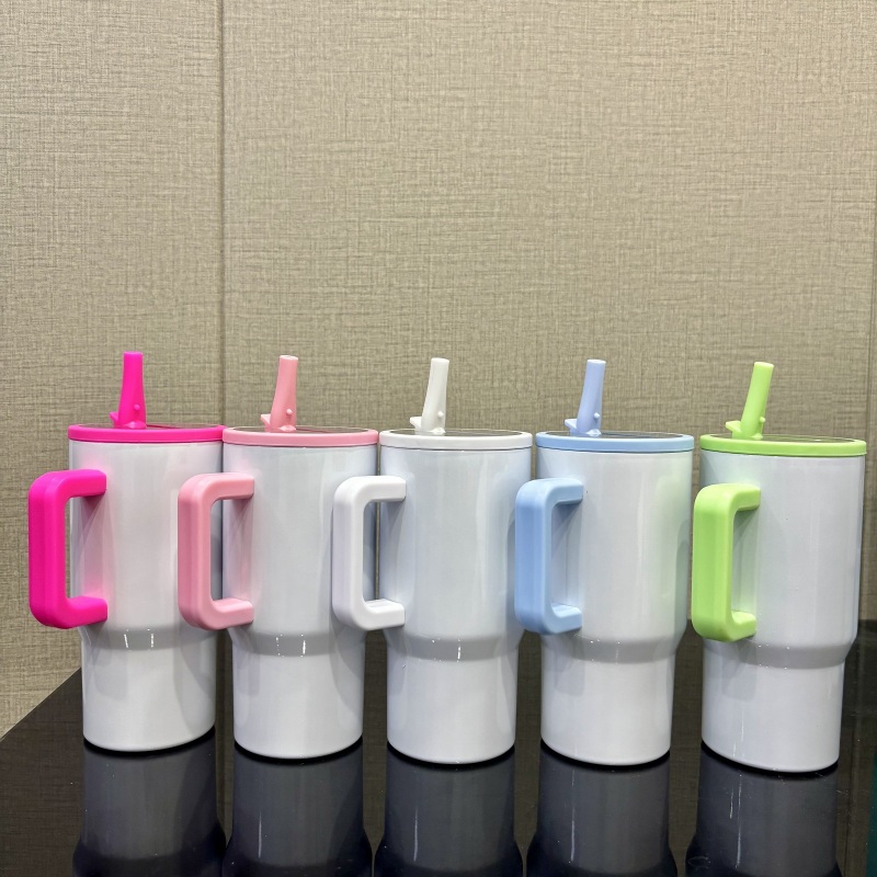 NEW China RTS 20oz Sublimation Shimmer Tumbler with Handle Stainless Steel Insulated Kids Cup with Handle Free Shipping (25PCS)