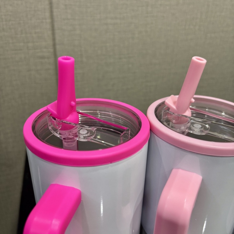 NEW China RTS 20oz Sublimation Shimmer Tumbler with Handle Stainless Steel Insulated Kids Cup with Handle Free Shipping (25PCS)