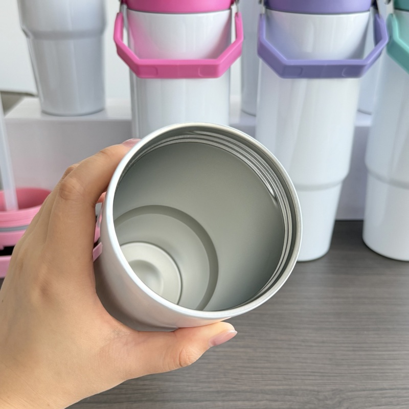 NEW China 30oz Sublimation Flip Top Tumbler Stainless Steel Insulated Bottle with Colored Leakproof Lid Free Shipping (25PCS)