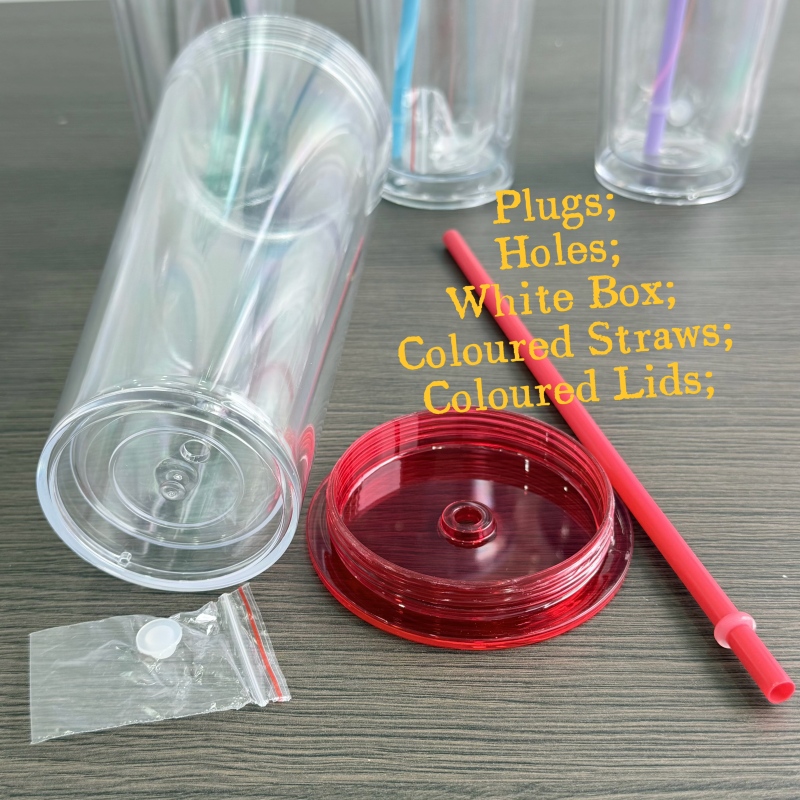 China RTS 12oz/16oz/24oz Double Walled Pre-drilled Snow Globe Acrylic Tumbler Bottle Plastic Cups Free Shipping (20PCS)