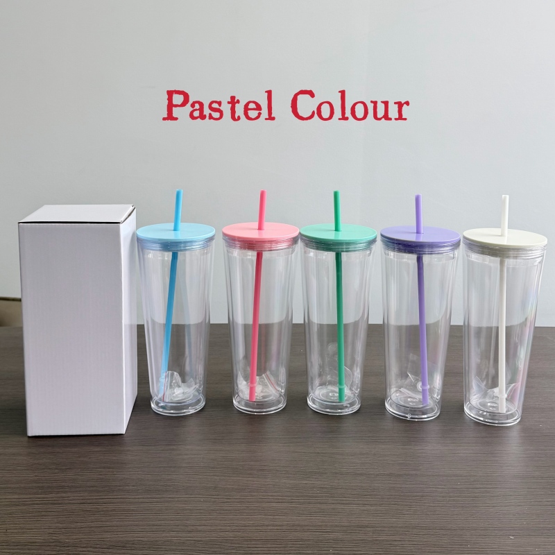 China RTS 12oz/16oz/24oz Double Walled Pre-drilled Snow Globe Acrylic Tumbler Bottle Plastic Cups Free Shipping (20PCS)