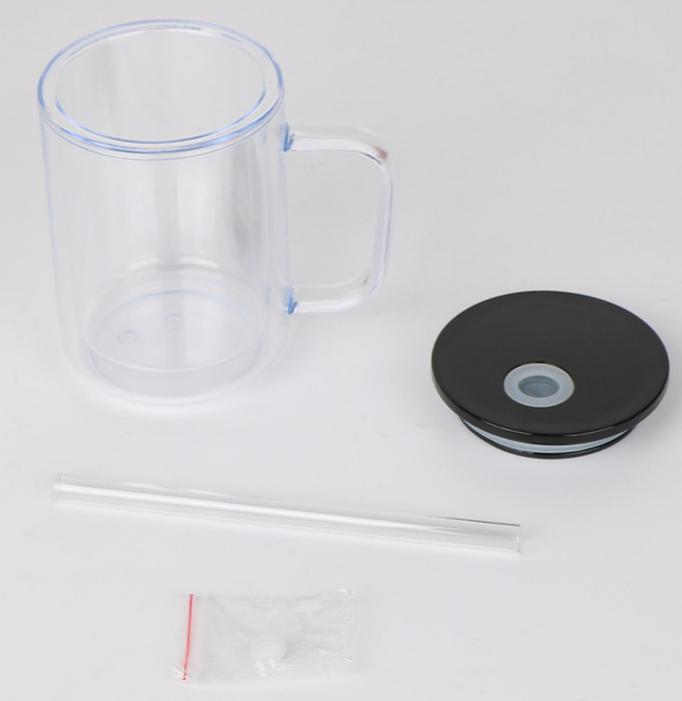 New China Warehouse 17oz Plastic Pre-drilled Snow Globe Mug with Handle Tumbler Acrylic Snowglobe Tumbler Bottle Plastic Cups (with hole & plugs) Free Shipping (25PCS/40PCS))