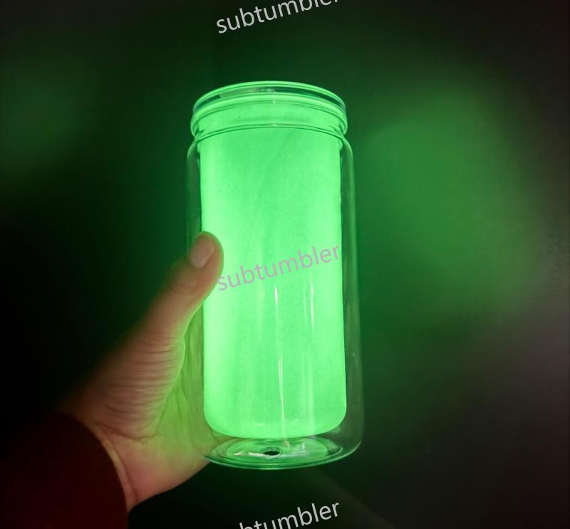 New China Warehouse 16oz Acrylic Snow Globe Glow in the Dark Tumbler Per-drilled Snowglobe Bottle Free Shipping (25PCS)