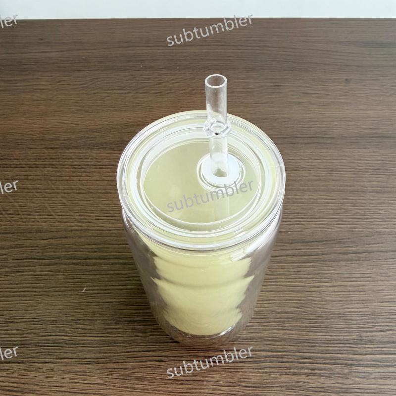 New China Warehouse 16oz Acrylic Snow Globe Glow in the Dark Tumbler Per-drilled Snowglobe Bottle Free Shipping (25PCS)