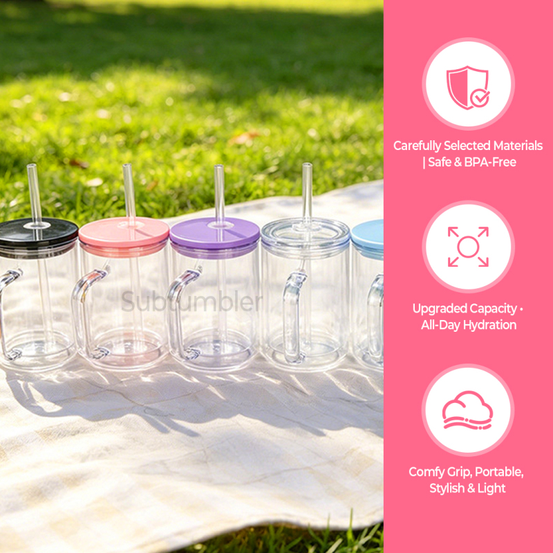 New China Warehouse 17oz Plastic Pre-drilled Snow Globe Mug with Handle Tumbler Acrylic Snowglobe Tumbler Bottle Plastic Cups (with hole & plugs) Free Shipping (25PCS/40PCS))
