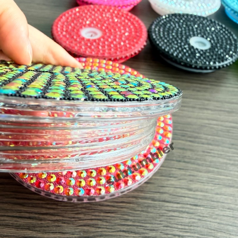 NEW 12oz/16oz/24oz Bling Lids Rhinestone Lids Cover Tops Rhinestone Cup lids for Tapered  Snow Globe Tumbler Free Shipping (50pcs/100pcs)