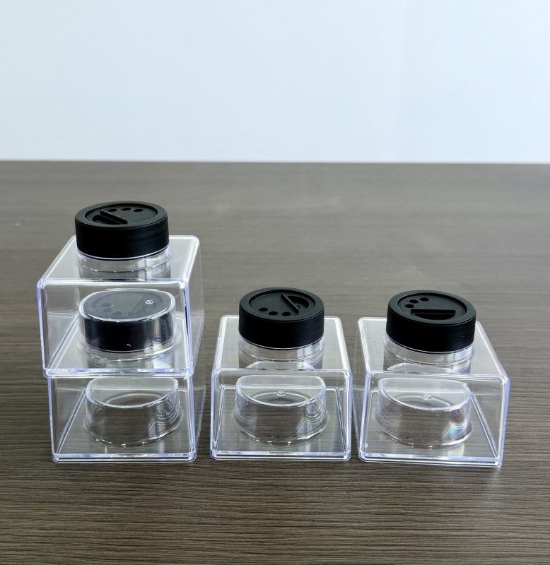 New RTS 2oz Stackable Empty Glitter Shaker Square Shaker for Glitter with Black Top Free Shipping (50pcs/100pcs)