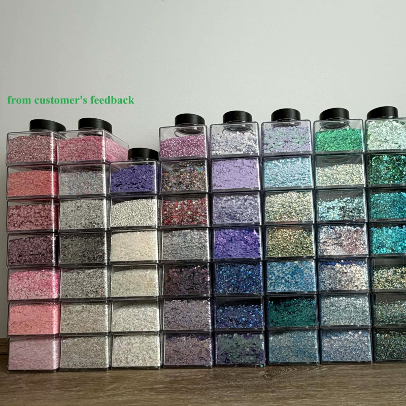 New RTS 2oz Stackable Empty Glitter Shaker Square Shaker for Glitter with Black Top Free Shipping (50pcs/100pcs)