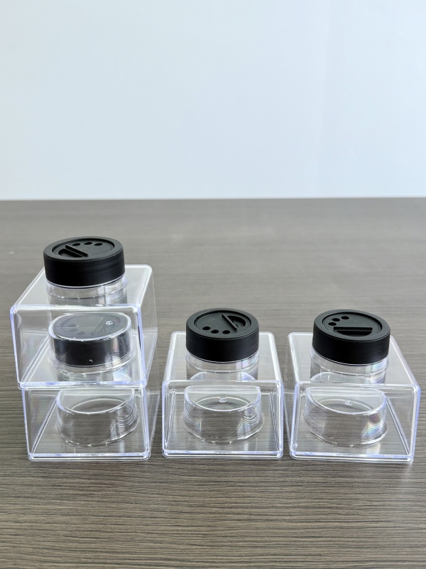 New RTS 2oz Stackable Empty Glitter Shaker Square Shaker for Glitter with Black Top Free Shipping (50pcs/100pcs)