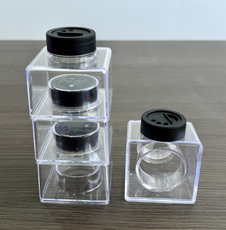 New RTS 2oz Stackable Empty Glitter Shaker Square Shaker for Glitter with Black Top Free Shipping (50pcs/100pcs)