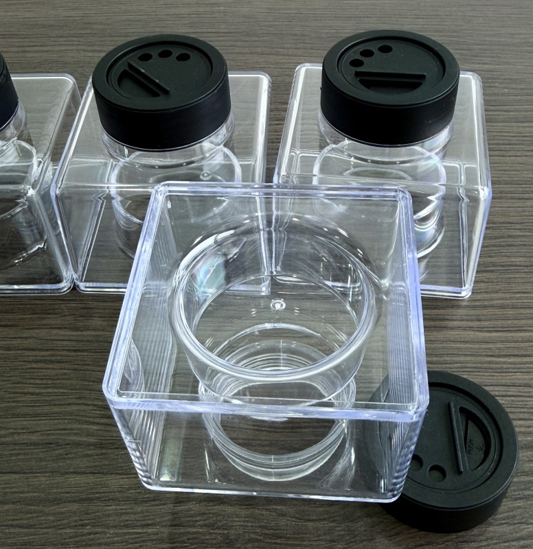 New RTS 2oz Stackable Empty Glitter Shaker Square Shaker for Glitter with Black Top Free Shipping (50pcs/100pcs)