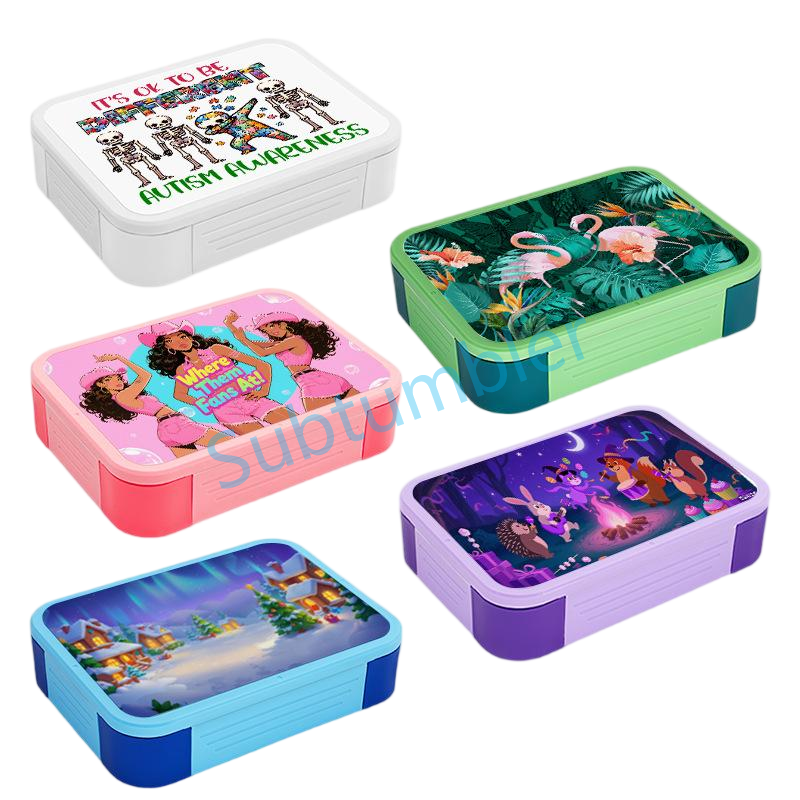 NEW RTS Sublimation Lunch Box for Kids Plastic Picnic Box Back to School Lunch Box Free Shipping (10pcs/20pcs)