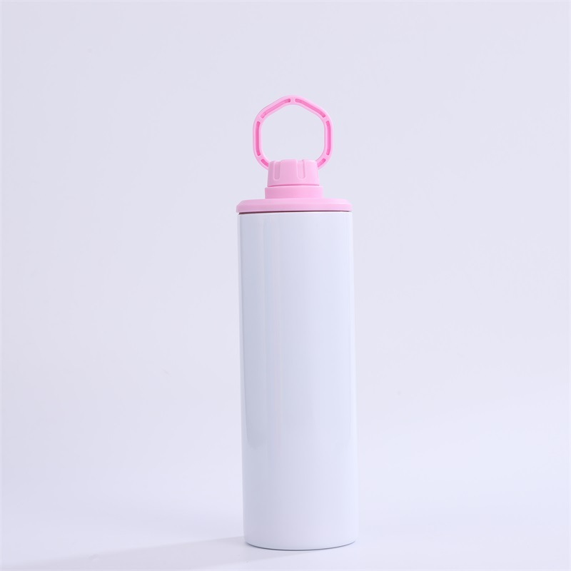 NEW China 20oz Sublimation Stainless Steel Sport Tumbler Insulted Skinny with Colorful Portable Handle Free Shipping (25PCS)
