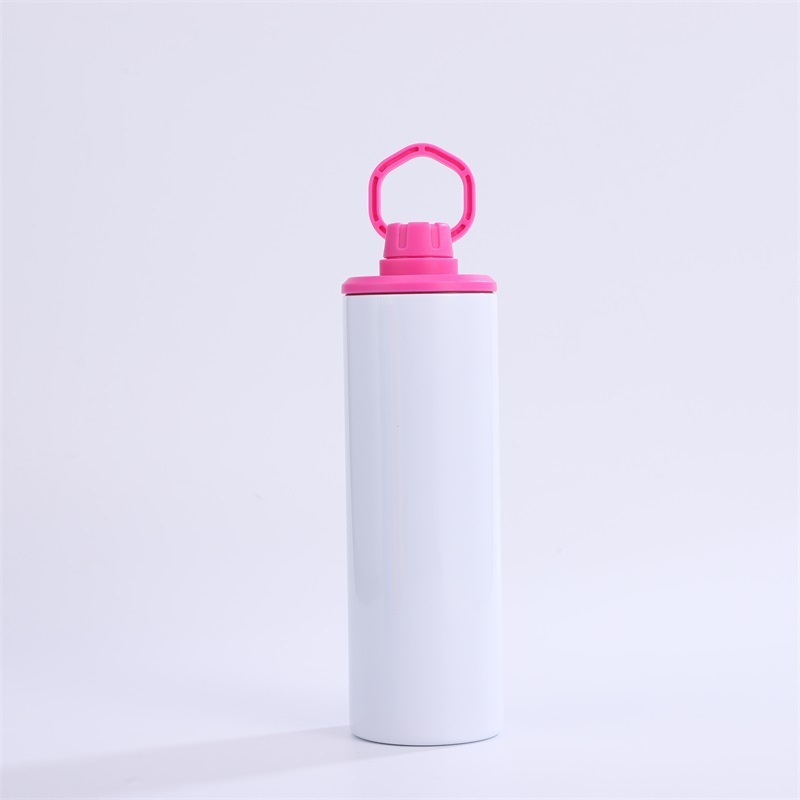 NEW China 20oz Sublimation Stainless Steel Sport Tumbler Insulted Skinny with Colorful Portable Handle Free Shipping (25PCS)