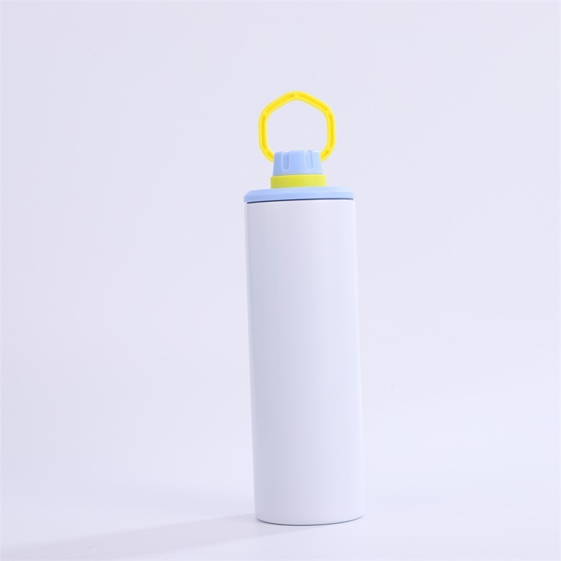 NEW China 20oz Sublimation Stainless Steel Sport Tumbler Insulted Skinny with Colorful Portable Handle Free Shipping (25PCS)