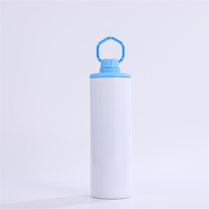 NEW China 20oz Sublimation Stainless Steel Sport Tumbler Insulted Skinny with Colorful Portable Handle Free Shipping (25PCS)
