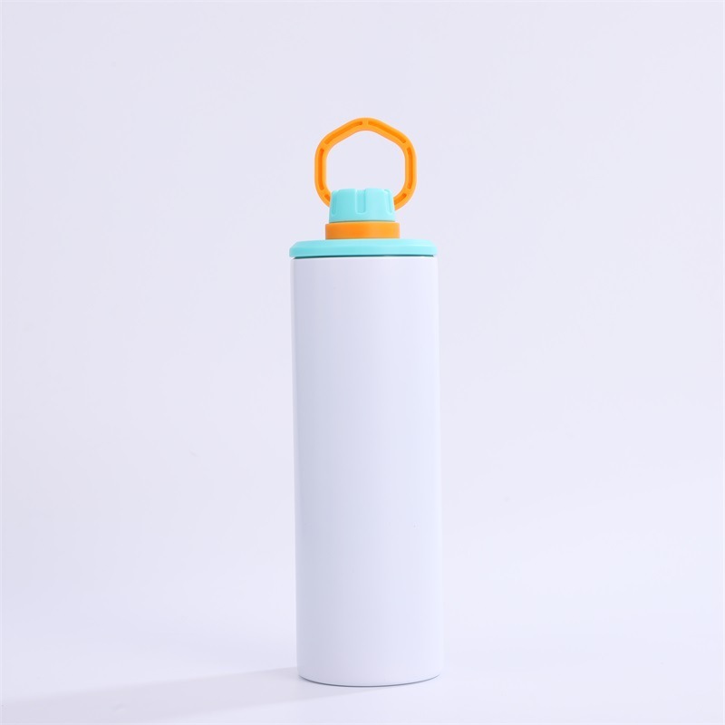 NEW China 20oz Sublimation Stainless Steel Sport Tumbler Insulted Skinny with Colorful Portable Handle Free Shipping (25PCS)