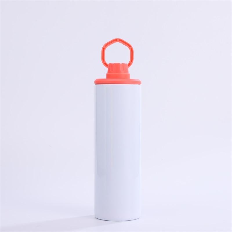 NEW China 20oz Sublimation Stainless Steel Sport Tumbler Insulted Skinny with Colorful Portable Handle Free Shipping (25PCS)