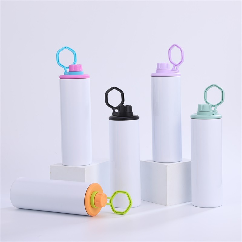 NEW China 20oz Sublimation Stainless Steel Sport Tumbler Insulted Skinny with Colorful Portable Handle Free Shipping (25PCS)