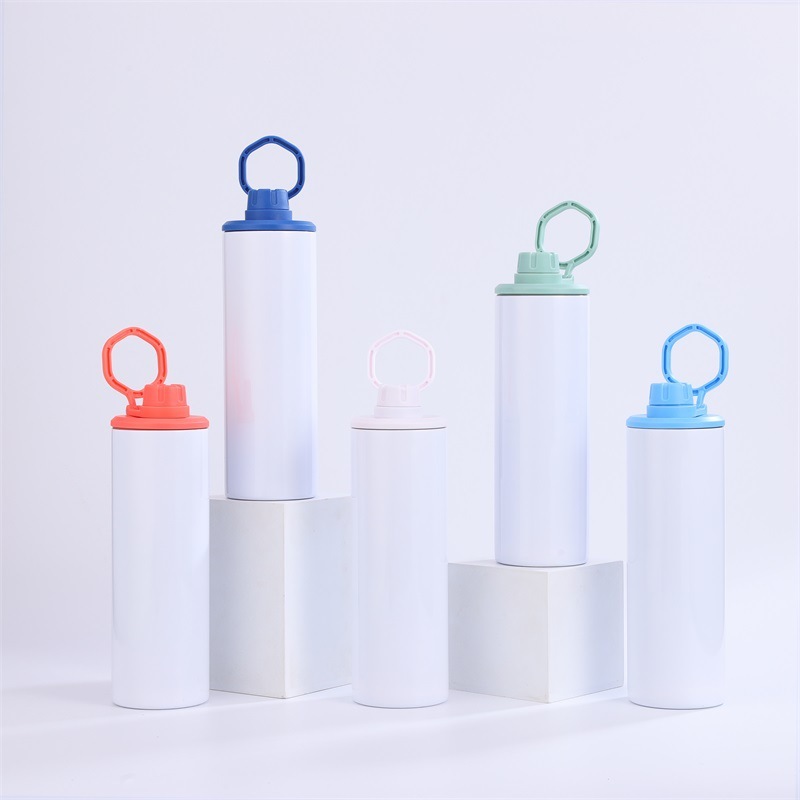 NEW China 20oz Sublimation Stainless Steel Sport Tumbler Insulted Skinny with Colorful Portable Handle Free Shipping (25PCS)
