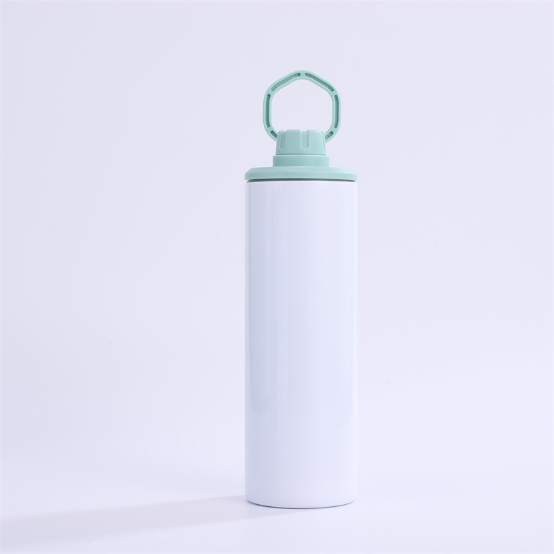 NEW China 20oz Sublimation Stainless Steel Sport Tumbler Insulted Skinny with Colorful Portable Handle Free Shipping (25PCS)
