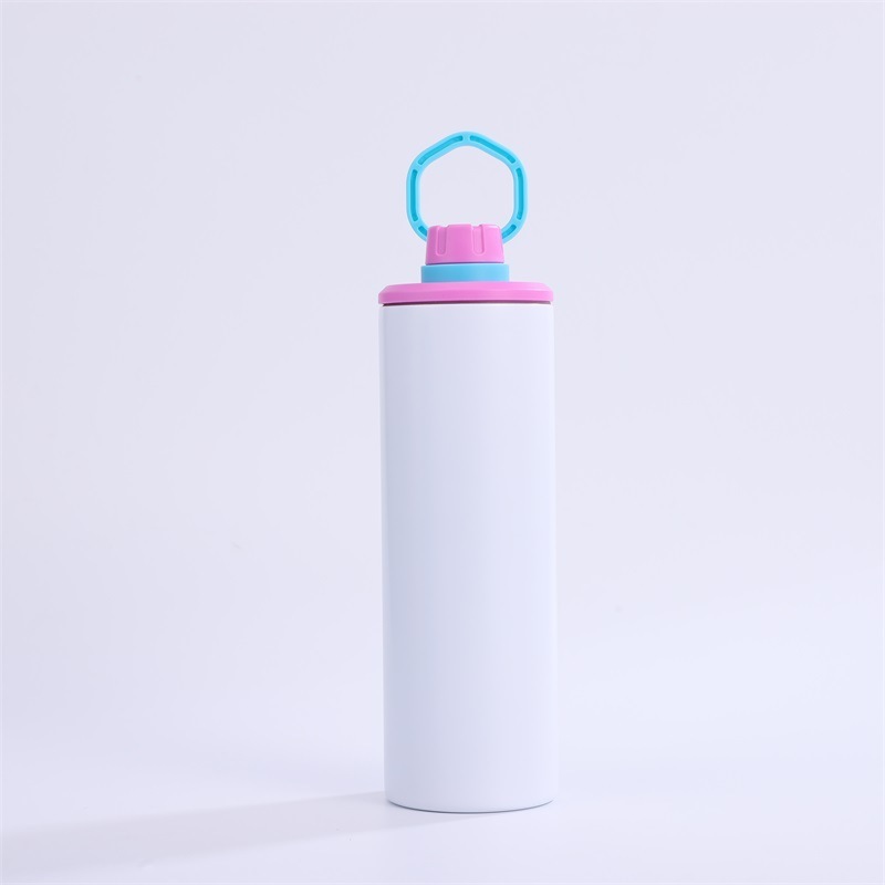NEW China 20oz Sublimation Stainless Steel Sport Tumbler Insulted Skinny with Colorful Portable Handle Free Shipping (25PCS)