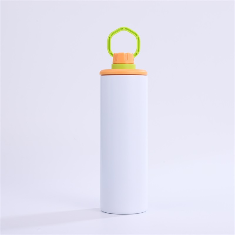 NEW China 20oz Sublimation Stainless Steel Sport Tumbler Insulted Skinny with Colorful Portable Handle Free Shipping (25PCS)
