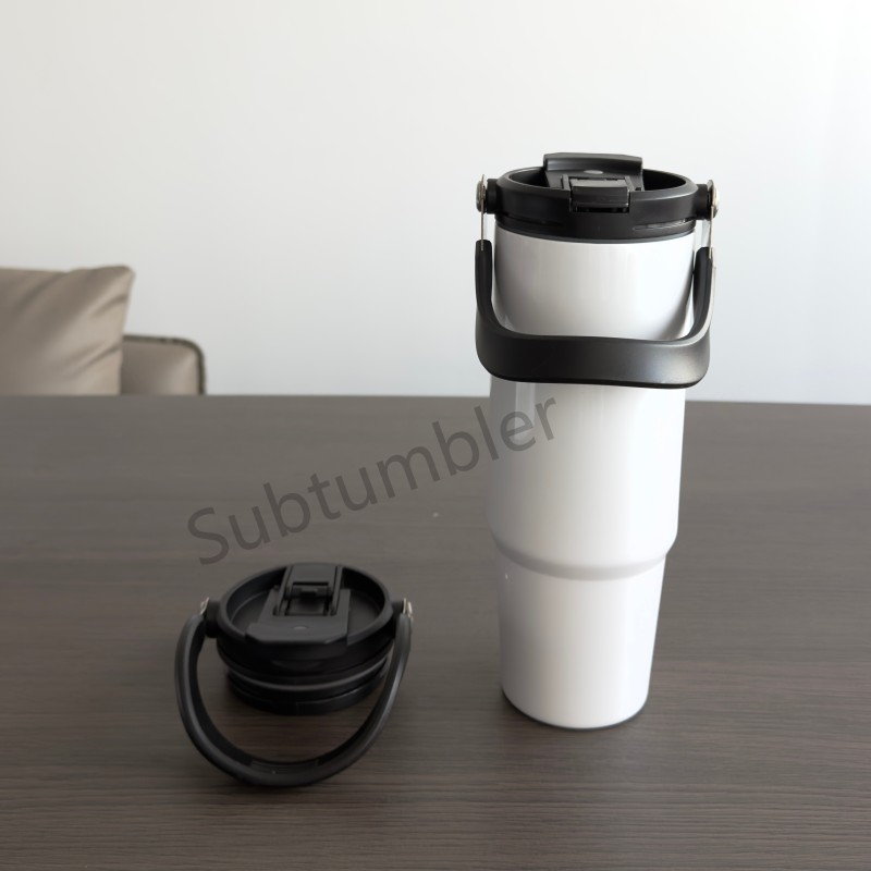China NEW RTS 30oz Stainless Steel Sublimation 2 in 1 Filp Handle Tumbler Insulted Bottle Drink with Straw or Sip Lid Free Shipping (25PCS/50PCS)