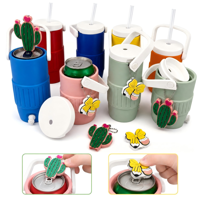 New China RTS 12oz/16oz 3d Printed Sideline Can Cooler Holder  Dispenser Portable Retro Mini Insulated Can Cooler With Spout Free Shipping (25PCS)