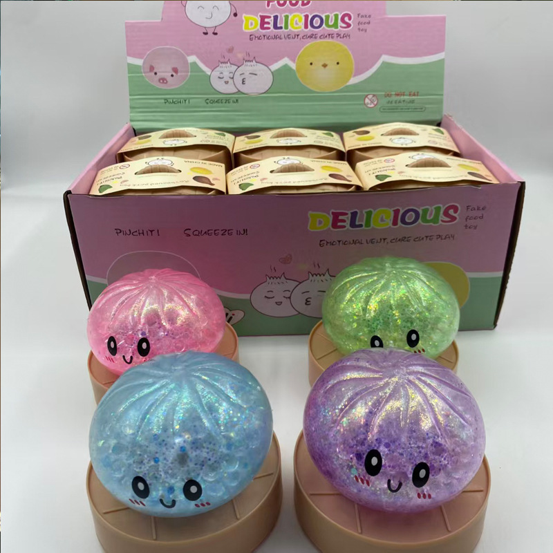 Hot Selling Light Up Dumplings Squishy Squeeze Toy Gift Free Shipping (12pcs/24pcs)
