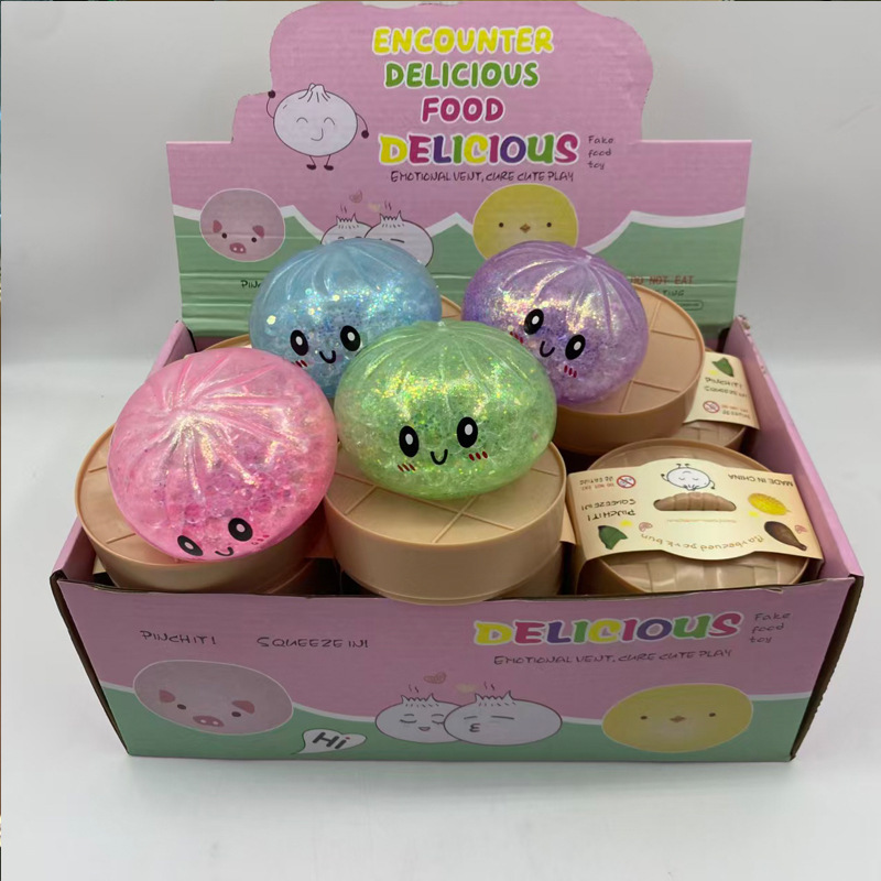 Hot Selling Light Up Dumplings Squishy Squeeze Toy Gift Free Shipping (12pcs/24pcs)