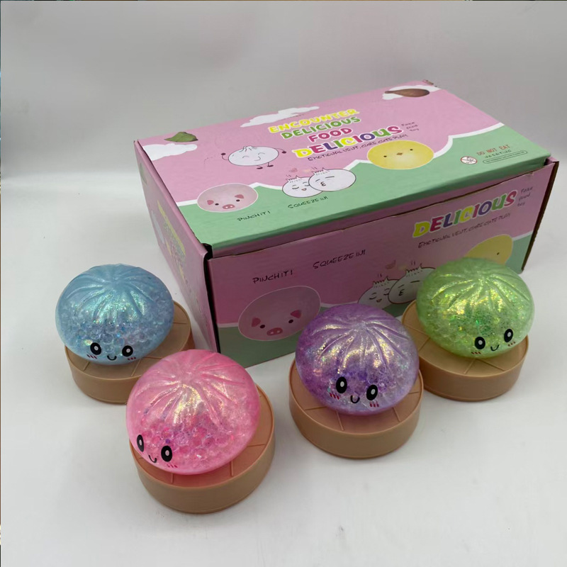 Hot Selling Light Up Dumplings Squishy Squeeze Toy Gift Free Shipping (12pcs/24pcs)