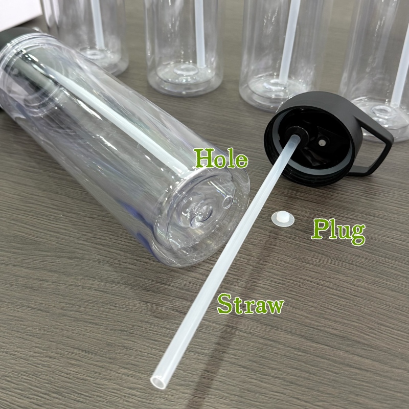 China Pre-order 10oz Double Walled Plastic Kids Cups Free Shipping (with hole and plugs) (30PCS/50PCS)