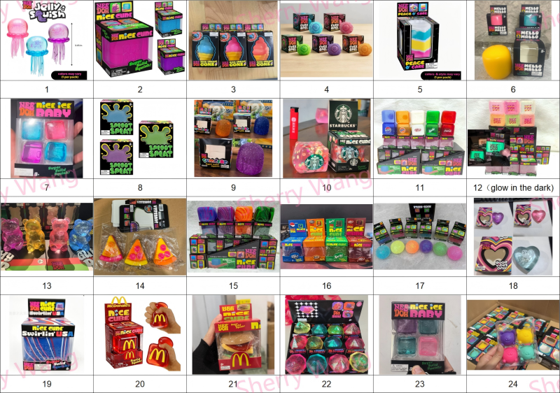 Hot Selling Needoh Jelly Squishy Mystery Stress Toy Nice Cubes Squeeze Toy Free Shipping (20pcs/40pcs)