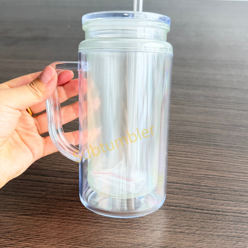New China Warehouse 16oz Glow in the Dark Acrylic Snow Globe Tumbler Per Drilled Hole Snow Globe Bottle Cups Free Shipping (25PCS)