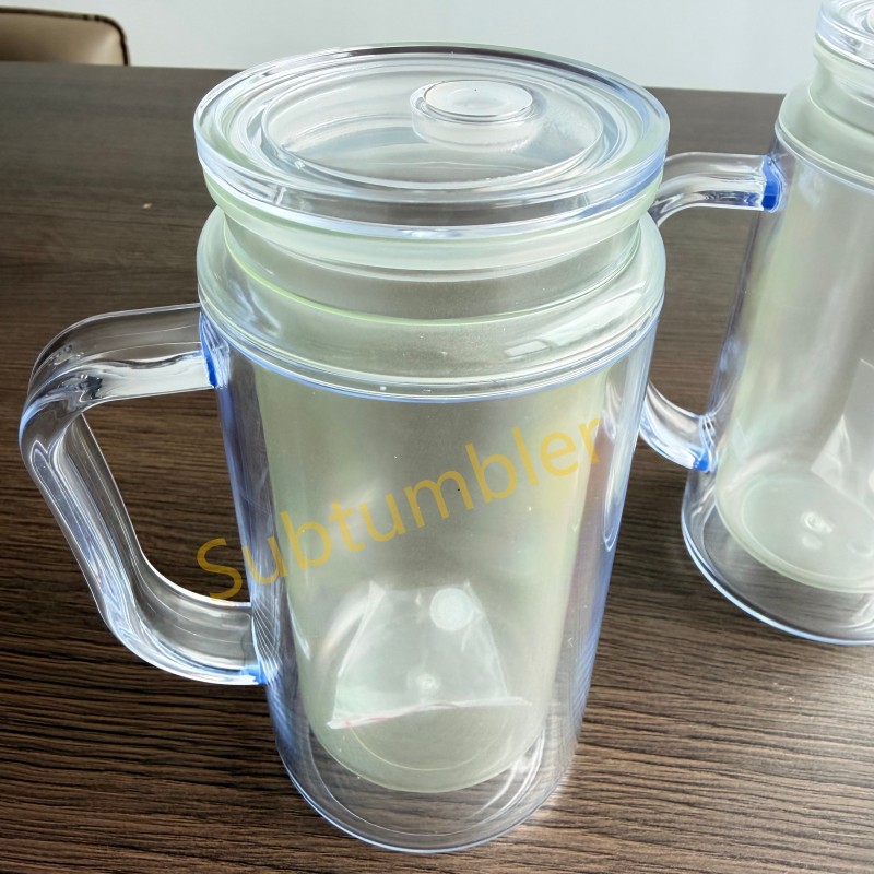 New China Warehouse 16oz Glow in the Dark Acrylic Snow Globe Tumbler Per Drilled Hole Snow Globe Bottle Cups Free Shipping (25PCS)