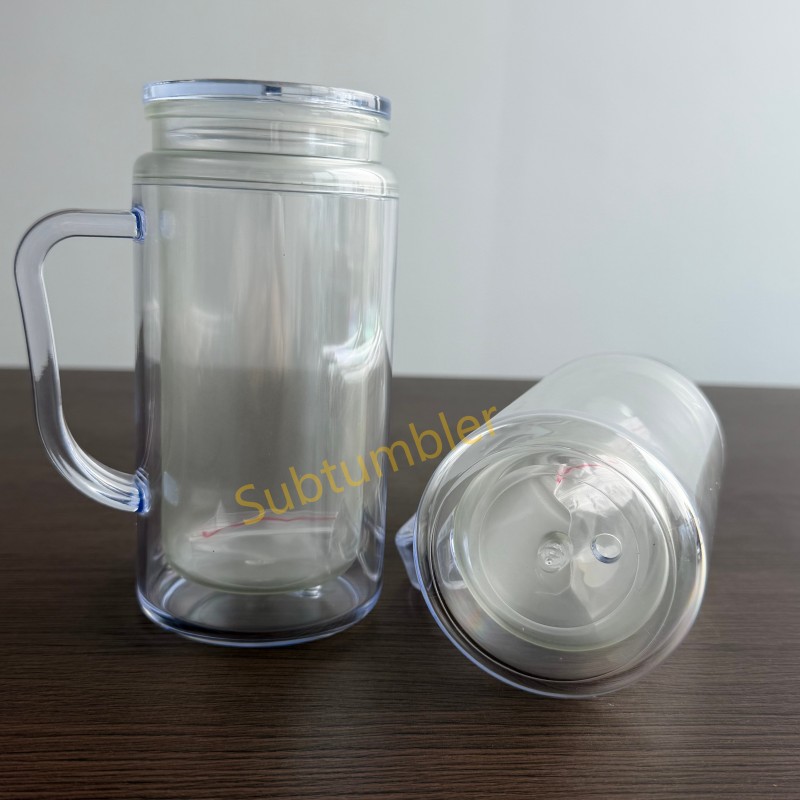 New China Warehouse 16oz Glow in the Dark Acrylic Snow Globe Tumbler Per Drilled Hole Snow Globe Bottle Cups Free Shipping (25PCS)