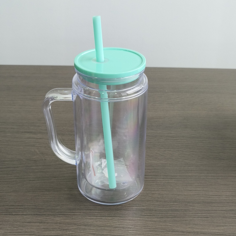 USA Warehouse RTS 16oz / 20oz Acrylic Pre-drilled Snow Globe Tumbler with Handle Plastic Snow Globe Bottle Cup Free Shipping (25pcs/50pcs)