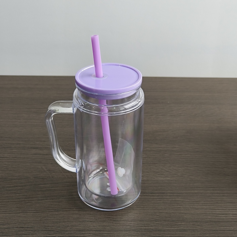 USA Warehouse RTS 16oz / 20oz Acrylic Pre-drilled Snow Globe Tumbler with Handle Plastic Snow Globe Bottle Cup Free Shipping (25pcs/50pcs)