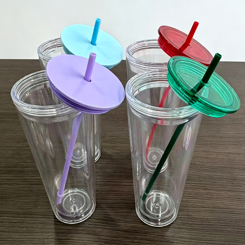 USA Warehouse RTS 24oz Plastic Snow Globe Tumbler with Pre-drilled Hole Acrylic Double Walled Snow Globe Tumbler Bottle Plastic Cups Free Shipping (20PCS)