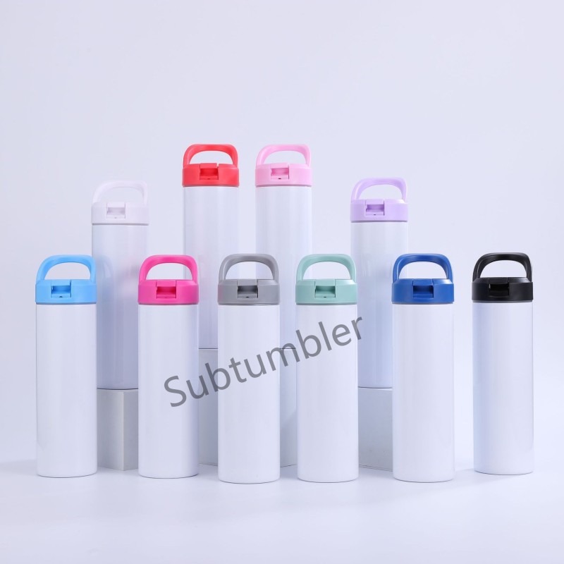 New China Warehouse RTS 20oz Sublimation Sport Tumbler with Flip Top Handle Stainless Steel Insulated Water Bottle Free Shipping (25PCS)