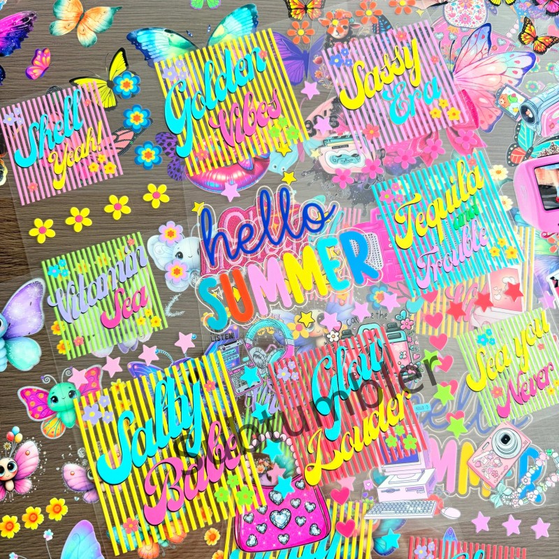 NEW 10inch 11inch Element Sheet UV DTF Wraps Sticker Decals Perfect for DIY Free Shipping (40PCS/80PCS/120PCS/240PCS)