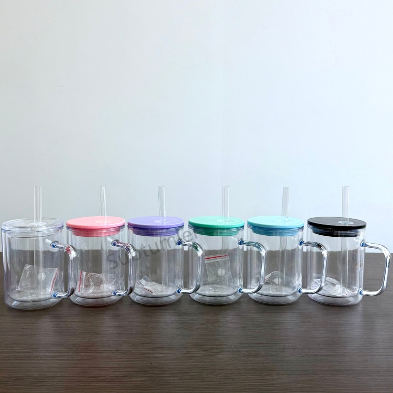 New China Warehouse 17oz Plastic Pre-drilled Snow Globe Mug with Handle Tumbler Acrylic Snowglobe Tumbler Bottle Plastic Cups (with hole & plugs) Free Shipping (25PCS/40PCS))
