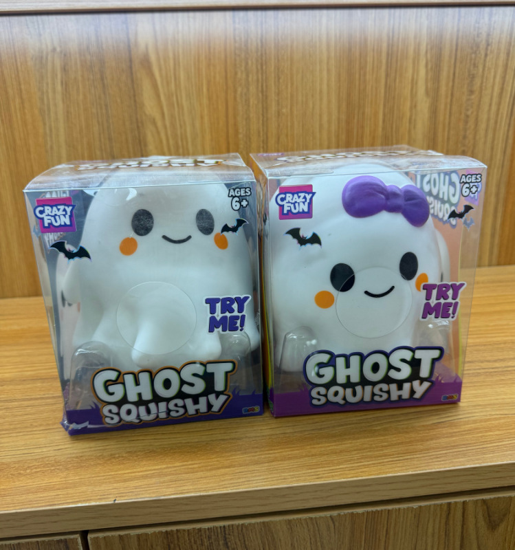 Hot Selling Ghost Squeeze Toy Squishy for Halloween Gift Ghost Squishy Free Shipping (12pcs/24pcs)