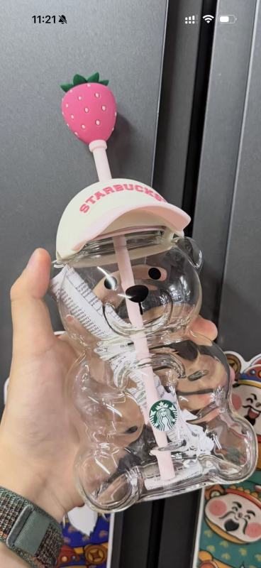 NEW 20oz Glass Bear Cup Cute Bottle for Cold Drinks Cute Gift Free Shipping (24PCS)